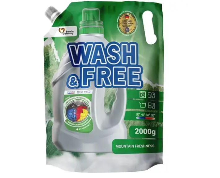 Гель для прання універсальний "Гірська свіжість" 2000г WASH&FREE