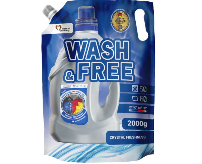 Гель для прання універсальний 2000г WASH&FREE