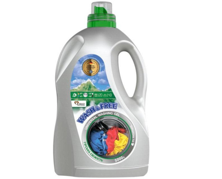 Гель для прання універсальний  "Гірська свіжість"5000г WASH & FREE