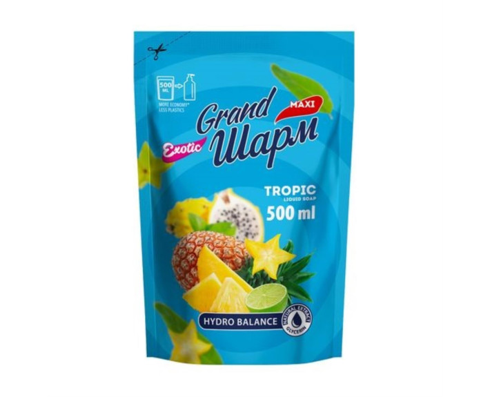 Мило туалетне рідке ТМ Grand Шарм  (MAXI), "TROPIC" дой-пак 500мл