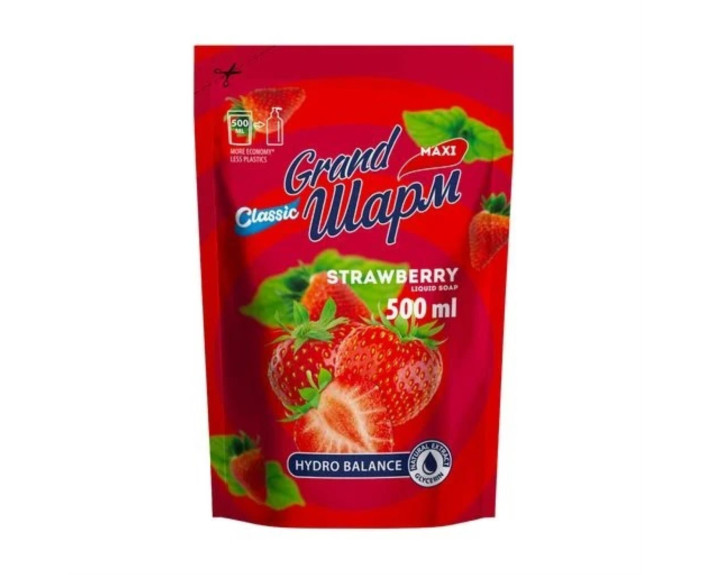Мило туалетне рідке ТМ Grand Шарм  (MAXI), "STRAWBERRY" дой-пак 500мл