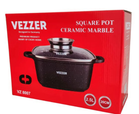 Кастрюля VEZZER квадратная 20*9см, VZ8007