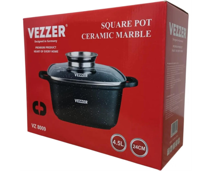 Каструля VEZZER квадратна 24*10cм,VZ8009