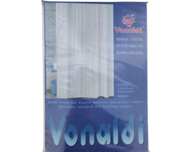 Шторка для ванної кімнати VONALDI PERDE, поліестер, 180х200 см, асорт.
