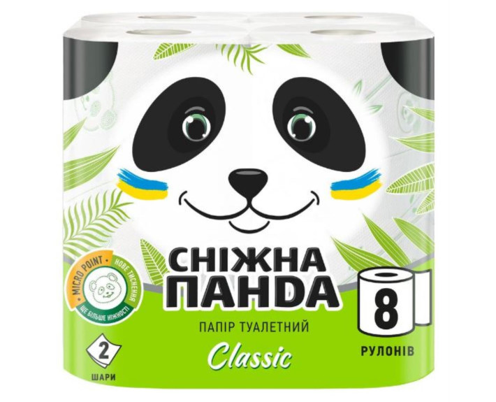 Туалетний папір Сніжна панда  8шт. Класік /8/