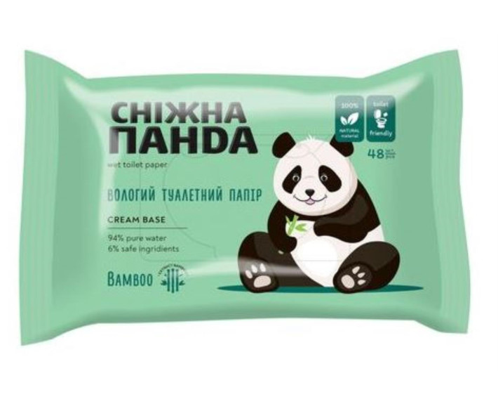 Туалетний папір вологий Сніжна панда 48шт.Bamboo Cream /20/ 2637
