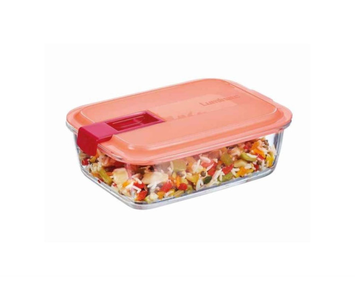 Емкость для хранения прямоугольная с крышкой Luminarc Easy Box Coral 820мл