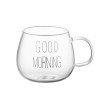 Набір чашок з ручками Ardesto Good Morning, 430мл, 2шт, боросилікатне скло, прозорий