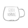 Набір чашок з ручками Ardesto Good Morning, 430мл, 2шт, боросилікатне скло, прозорий