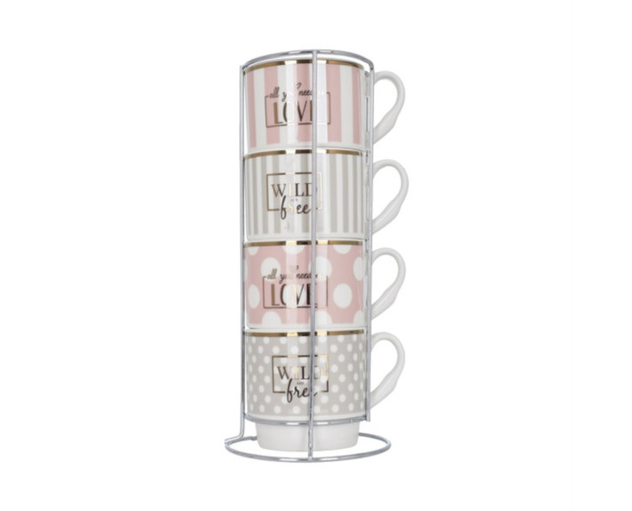 Чашка LIMITED EDITION GLAM /набір/4х345 мл на мет.підст.