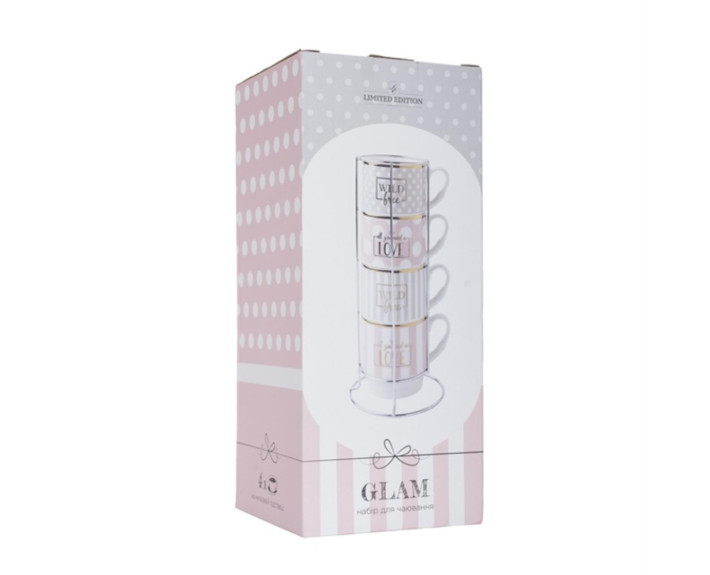 Чашка LIMITED EDITION GLAM /набір/4х345 мл на мет.підст.