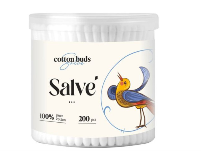 Ватяні палички круглі Salve 200 шт