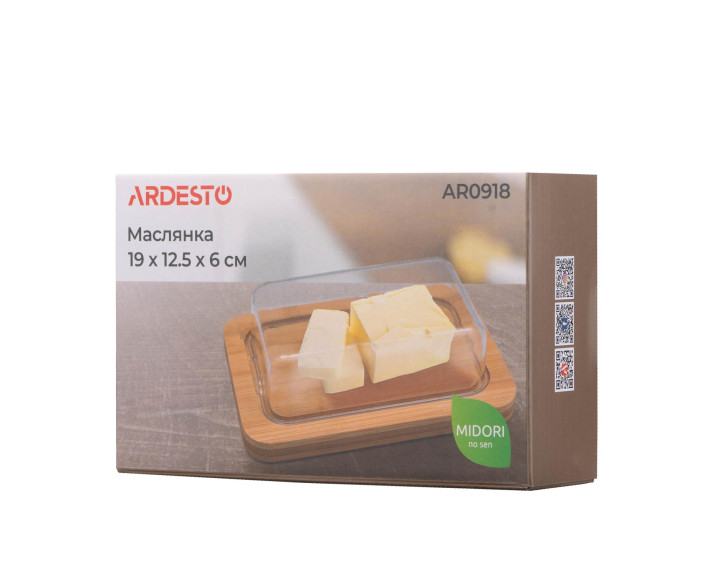 Маслянка Ardesto Midori, 19х12.5х6см, бамбук, пластик