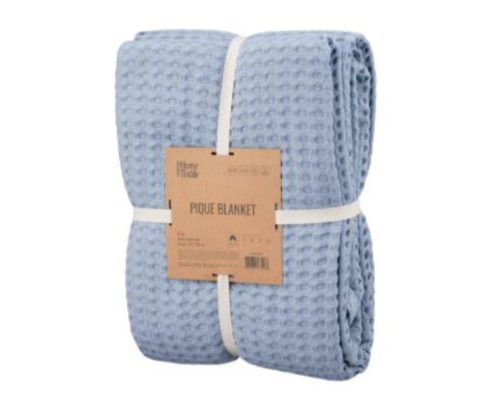 Плед Ardesto Pique 220x230см, 100% хлопок, голубой