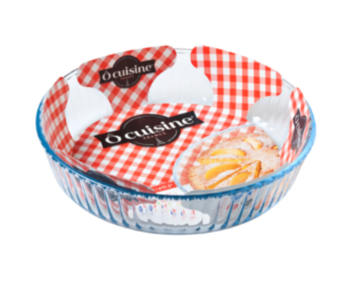 Форма скляна O CUISINE  кругл 26см (2.1л) рифл вис борт