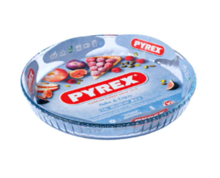 Форма скляна PYREX B&E кругл. 25см (1,1л) рифл.край
