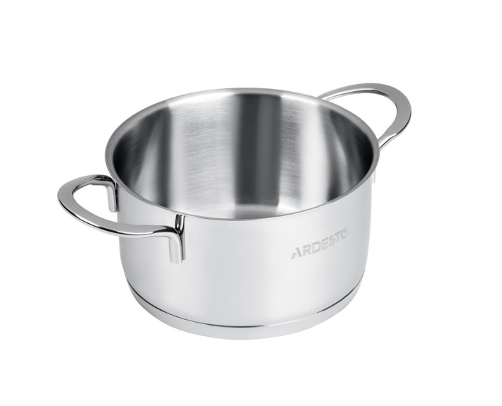 Каструля зі скляною кришкою Ardesto Luna,1.2л, нержавіюча сталь