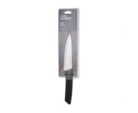 Кухонний ніж кухарський Ardesto Gemini Gourmet, 15.5см, нержавіюча сталь, пластик, чорний