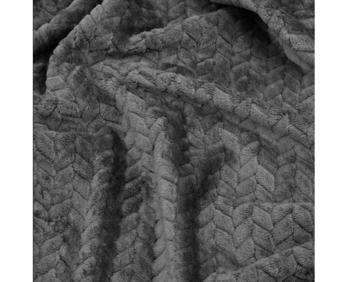 Плед Ardesto Jacquard Braid 160х200см, 100% поліестер, сірий