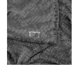Плед Ardesto Jacquard Braid 200х220см, 100% поліестер, сірий
