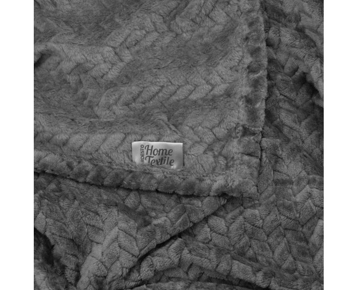 Плед Ardesto Jacquard Braid 200х220см, 100% поліестер, сірий