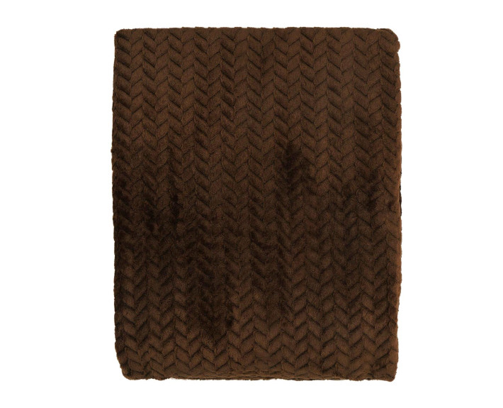 Плед Ardesto Jacquard Braid 160х200см, 100% поліестер, коричневий