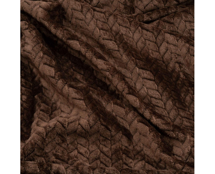 Плед Ardesto Jacquard Braid 160х200см, 100% поліестер, коричневий
