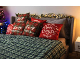 Плед Ardesto Christmas Fleece 130x160см, 100% поліестер, клітинка, зелений