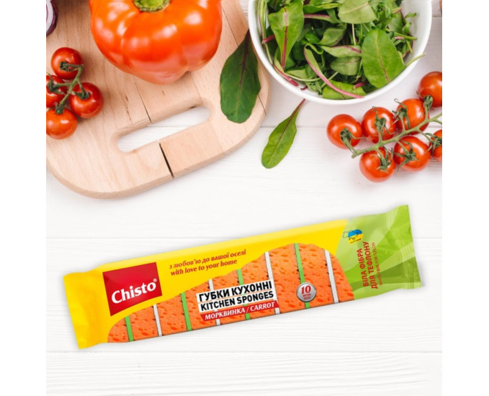 Губка кухонна 10 шт Морквинка Chisto