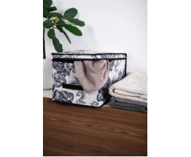 Корзина IDEA HOME NP-101L прям. ткан. з/кр Anthracite Flowers 40x30x25 см