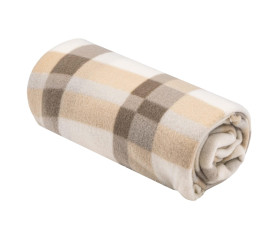 Плед Ardesto Fleece, 130x160см, 100% поліестер, клітинка, бежевий