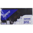 Серветки "Papero"24*24 200 л 2шар.чорні №S028