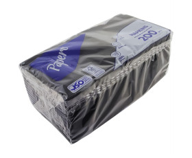 Серветки "Papero"24*24 200 л 2шар.чорні №S028