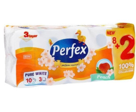 Perfex Папір туалетний Deluxe Персик 3 шар.10шт