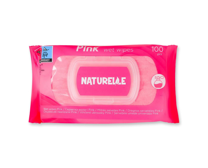 Серветки вологі NATURELLE 100 шт Рожеві