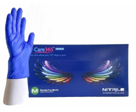 Рукавички нітрилові БЛАКИТНІ 100шт/уп М Care 365