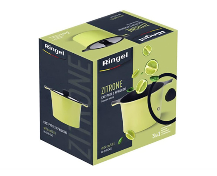 Кастрюля 24x16.2 см (5.8л) с крышкой  RINGEL Zitrone