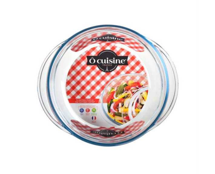 Кастрюля стекл.кругл. 3л (2,2л+0,8л) с крышкой O CUISINE