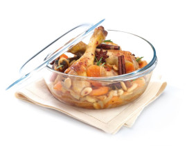 Кастрюля стекл.кругл. 3л (2,2л+0,8л) с крышкой O CUISINE