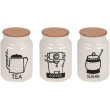 Банка HEREVIN White-Black Tea-Coffee-Sugar MIX з бамбук. кришкою 0.890 л