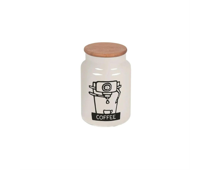 Банка HEREVIN White-Black Tea-Coffee-Sugar MIX з бамбук. кришкою 0.890 л