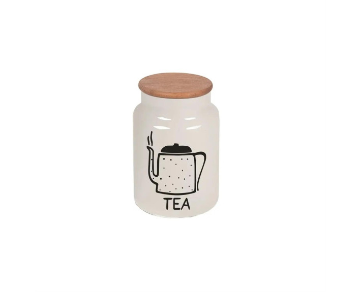 Банка HEREVIN White-Black Tea-Coffee-Sugar MIX з бамбук. кришкою 0.890 л