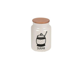 Банка HEREVIN White-Black Tea-Coffee-Sugar MIX з бамбук. кришкою 0.890 л