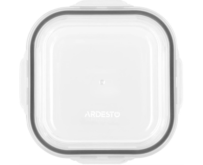 Контейнер для зберігання харчових продуктів Ardesto Gemini 0.8л, боросилікатне скло, пластик, квадра