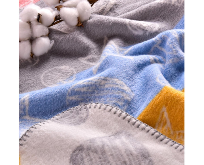 Плед-покривало BABY 90*120 щіл-450 гр/м2 серденько/киця блак./киця рожева в асорт.