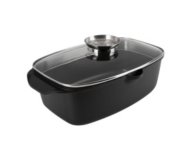 Гусятниця "Lessner" Black Pro New з алюмінію з антипригарним покриттям з арома кришкою 5,6л 55873