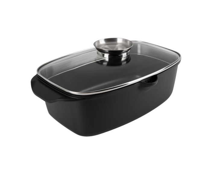 Гусятниця "Lessner" Black Pro New з алюмінію з антипригарним покриттям з арома кришкою 5,6л 55873