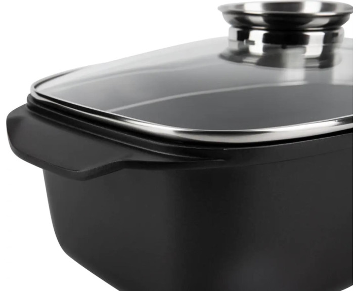 Гусятниця "Lessner" Black Pro New з алюмінію з антипригарним покриттям з арома кришкою 5,6л 55873