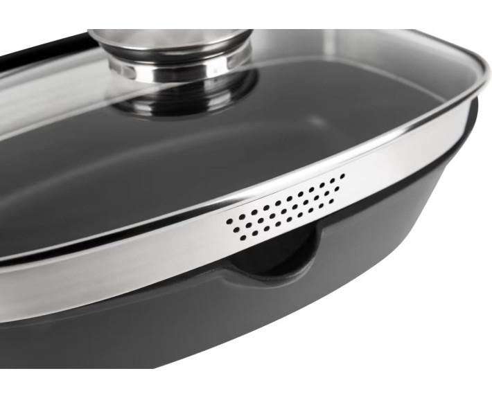 Гусятниця "Lessner" Black Pro New з алюмінію з антипригарним покриттям з арома кришкою 5,6л 55873