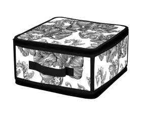 Корзина IDEA HOME DB-24 прям. з/кр з/блиск Anthracite Flowers 30x28x15 см